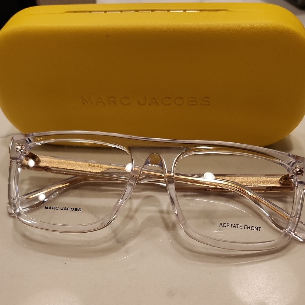 Marc Jacobs Transparent Glasses with Bright Yellow Case